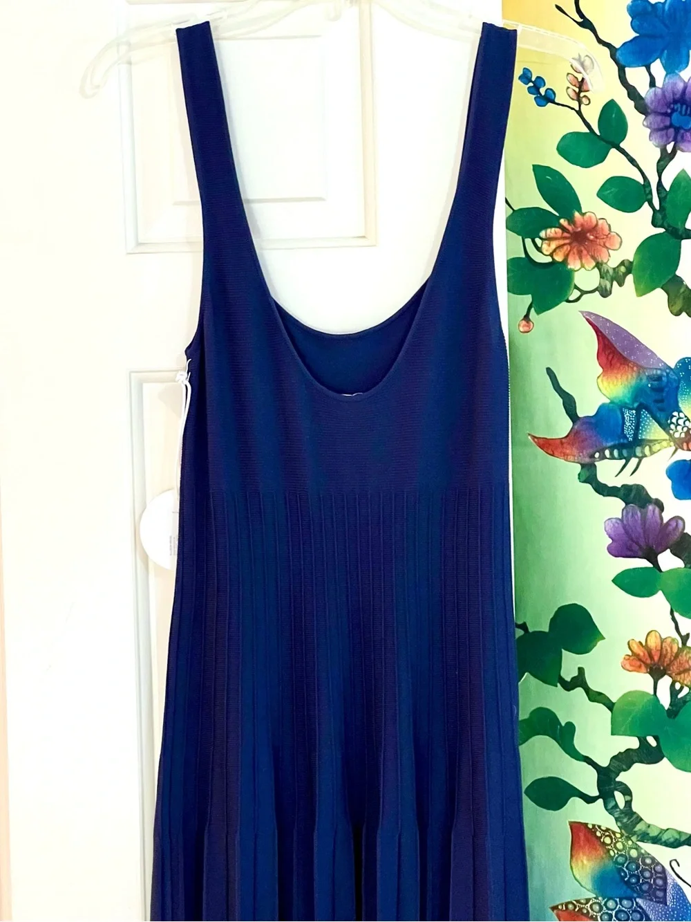 NWT Staud Ellison Pleated Dress Navy - Picture 15 of 16